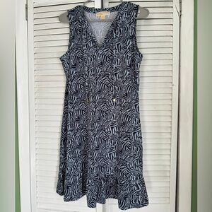 Michael Kors Black and White Midi Dress